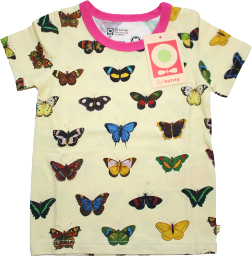 Katvig Shirt Schmetterlinge gelb Größe 92