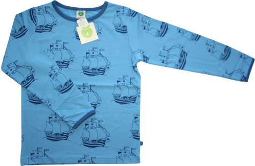 Smafolk Shirt Langarm Segelschiff blau Größe 104/110 (4 - 5 Jahre)