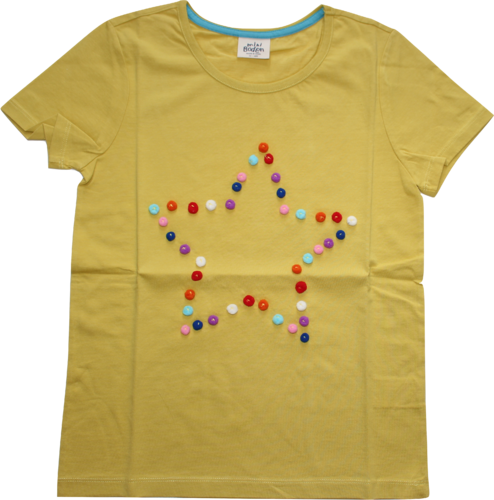 Mini Boden Shirt Kurzarm gelb Stern Größe 152 (11 - 12 Jahre)