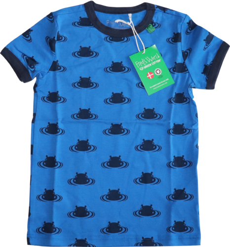 Fred's World by Green Cotton Shirt Kurzarm Nilpferd Hippo Größe 110
