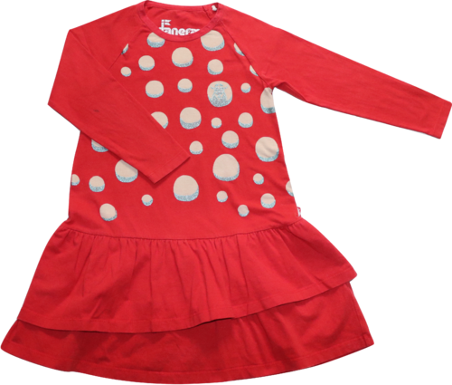Danefae Kleid Langarm Rot Dots Größe 110 (5 Jahre)
