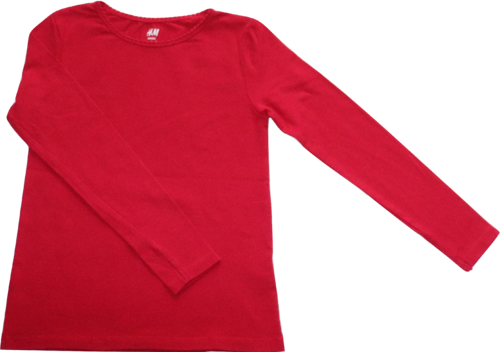 H & M Shirt Langarm Rot Größe 134/140