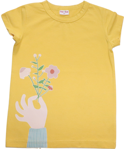 Baba Kidswear Shirt Kurzarm Gelb Blumenstrauß Größe 122 (116)