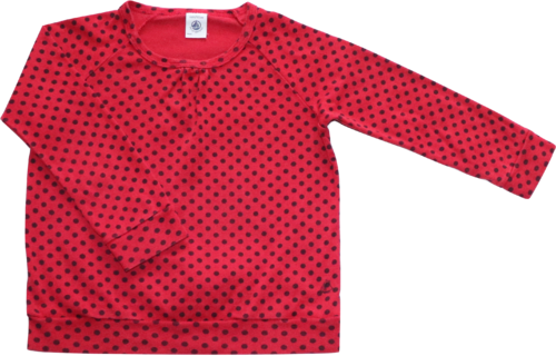 Petit Bateau Shirt Langarm Dots Rot Größe 92/98 (4 Jahre, 102cm)