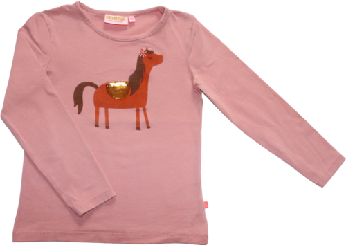 SOMEONE Shirt Langarm Rose Pony Pferd Größe 110